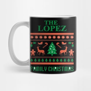 Family Christmas - Groovy Christmas LOPEZ family, Family Christmas T-shirt, Pjama T-shirt Mug